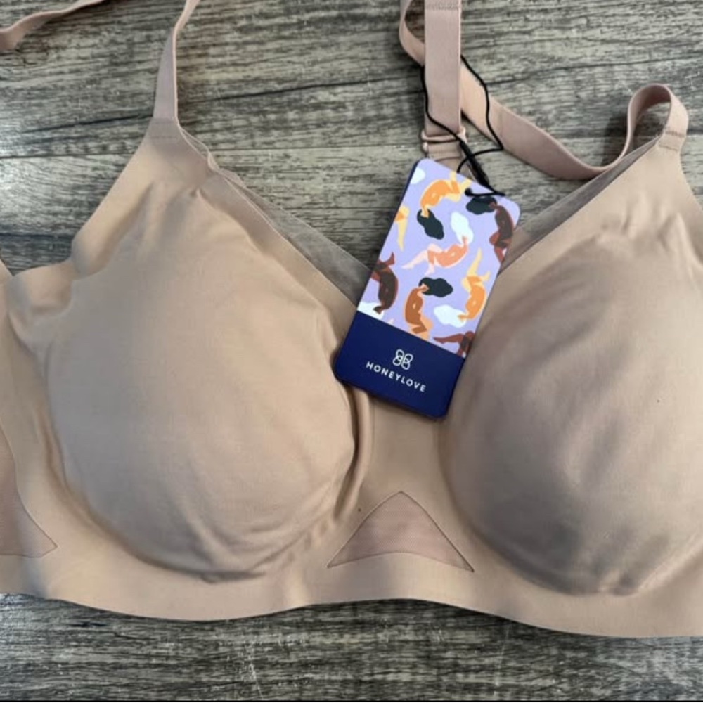 Honeylove Liftwear Crossover Bra in the color sand large